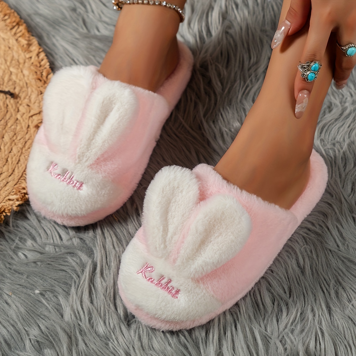 Chaussons Kawaii Rabbit Design Chaussures D contract es Temu Canada