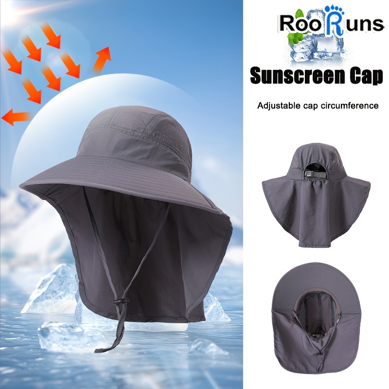 UV Protection Wide Brim Hat for Men and Women with Face and Neck Cover - Ideal for Fishing and Outdoor Activities,Temu