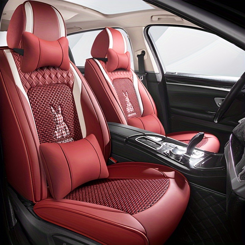 Funda Universal de cuero para asiento de coche, 5 asientos delanteros y  traseros, estilo deportivo, apto para la mayoría de los coches,  impermeable, Interior automotriz de lujo de alta gama - AliExpress