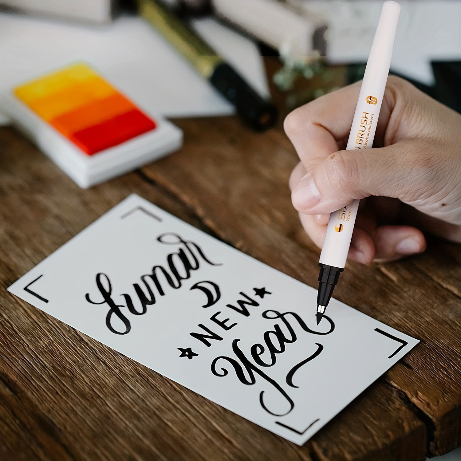 Calligraphy Black Brush Pens Beginners Lettering Marker Art Drawing  Scrapbooking