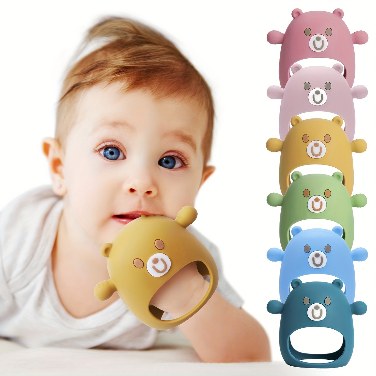 Chuya Jouets de dentition pour bébé, jouet à mâcher en silicone souple sans  BPA pour bébés de 3 à 12 mois, jouets de dentition pour nourrissons  tout-petits, coffret cadeau pour bébé, ensemble