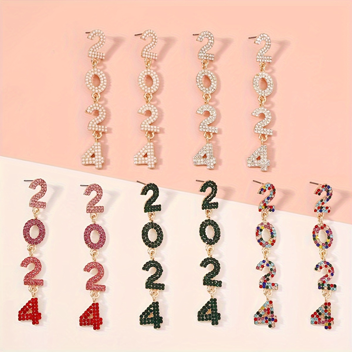 2024 Happy New Year Earrings New Year Party Gifts - Temu