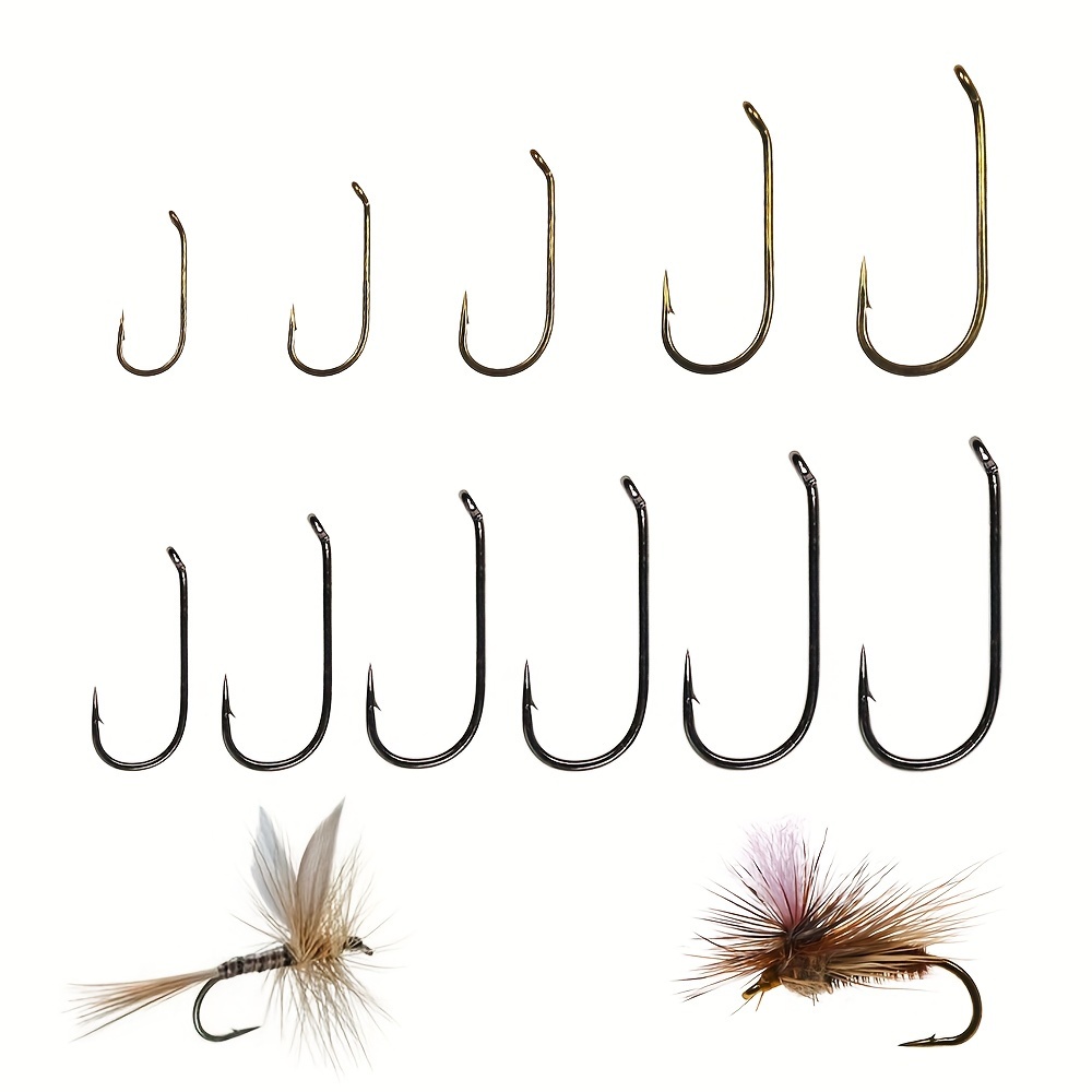 School of Fly Fishing – 240 PC Barbless Fly Tying Hooks (Dry Fly and Curved  Nymph) - Hook Kit Includes 4 Hook Sizes - 10, 12, 14, 16 - Fly Tying  Materials, Hooks -  Canada