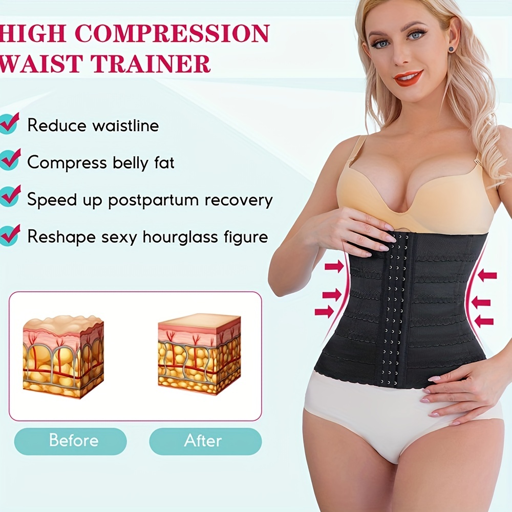 Junlan Waist Trainer Corsets, Hook & Loop Tummy Control Hourglass Girdle  Belt Cincher, Women's Underwear & Shapewear