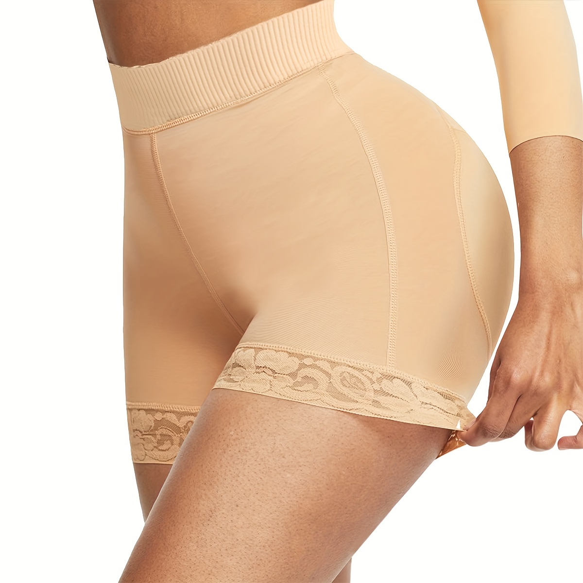 Lace Design Zipper Butt Lifting Pants Tummy Control Body - Temu
