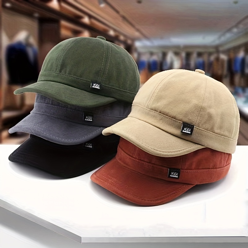 Men's Short Brim High Baseball Cap