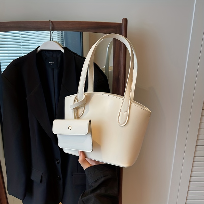 Minimalist Satchel Bag Solid Handbag for Work
