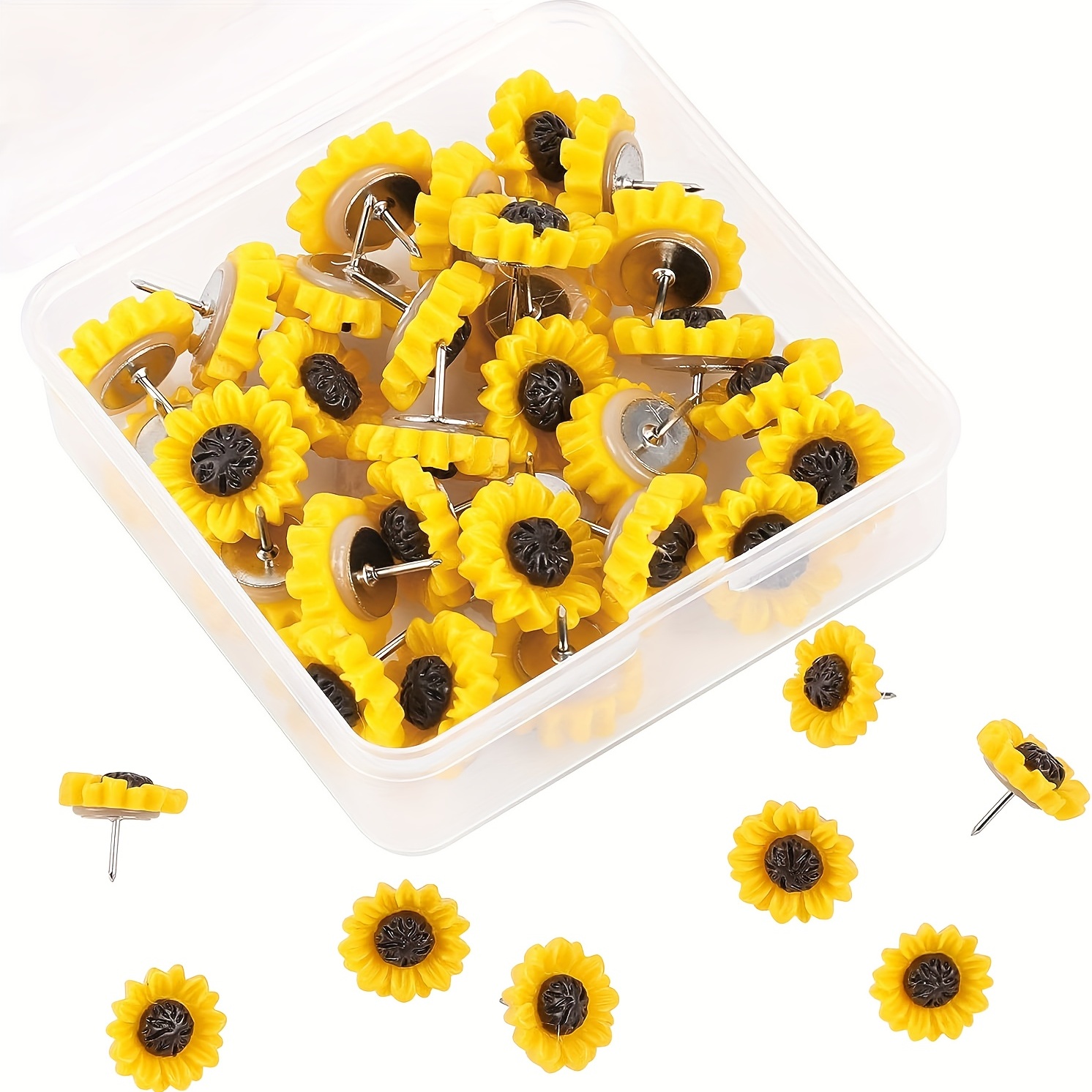 10 piezas de chinchetas de flores para pulgar, tachuelas decorativas de  corcho hechas a mano, suministros de oficina en casa