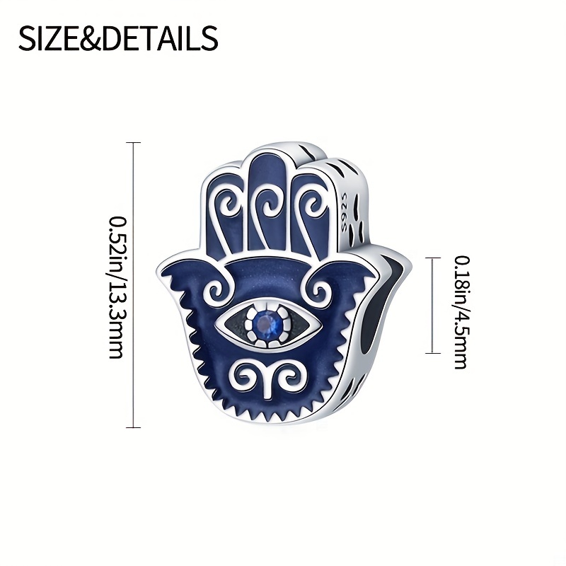 Dark Eye Pattern Palm Shape Pendant for DIY Beaded Bracelet