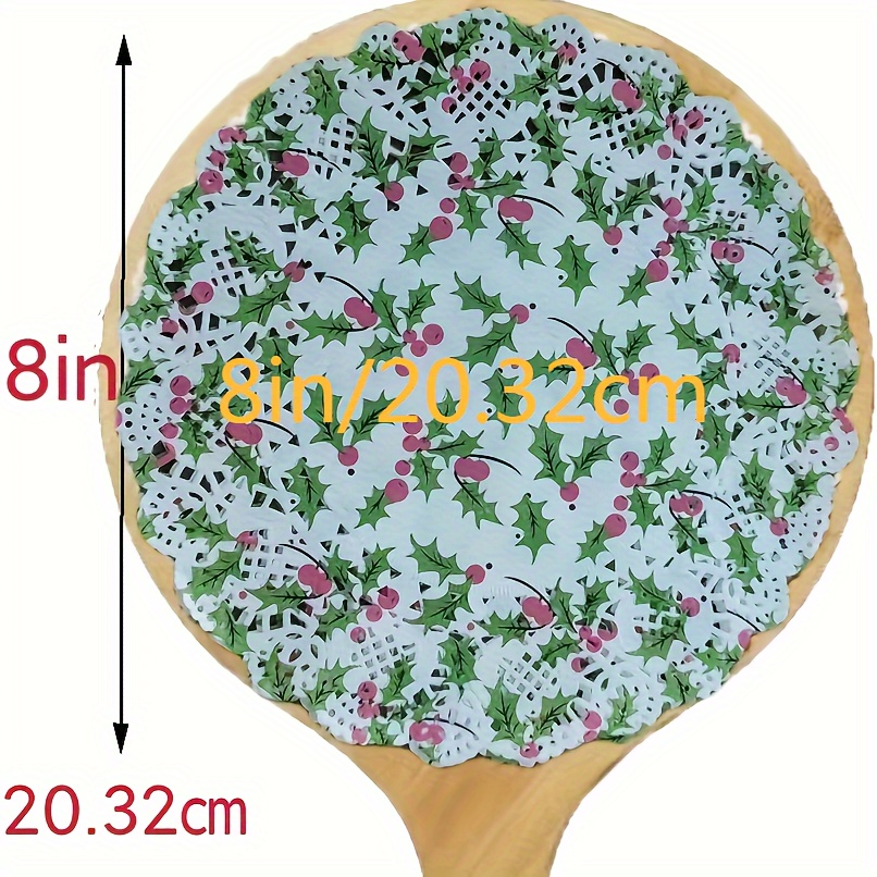 Xmas Lace Paper Doilies Holly Leaf Pattern Doilies Placemats - Temu