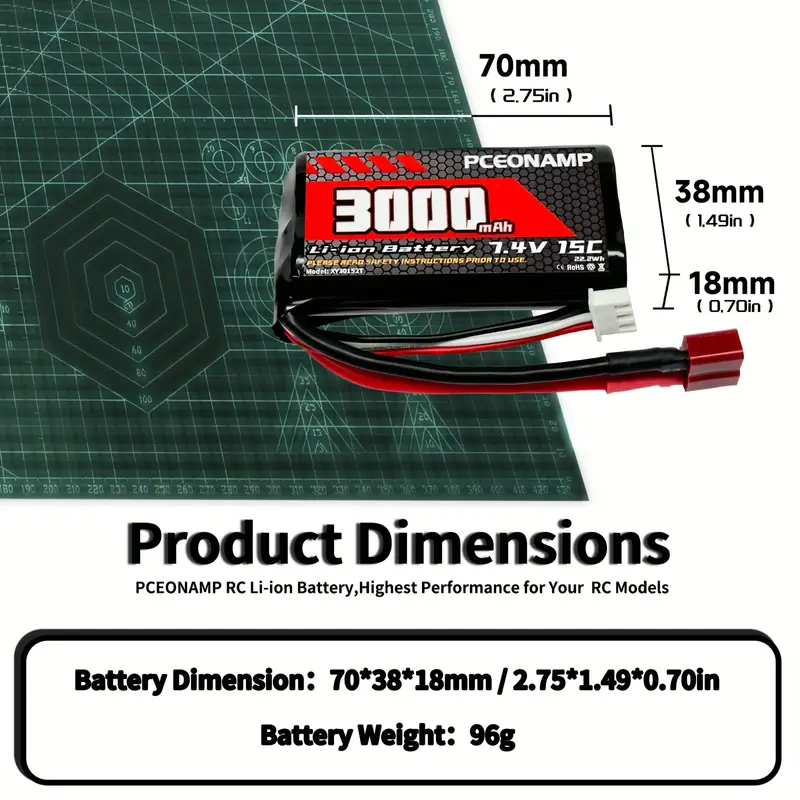 7.4v 3000mah 2s Li ion 2 Batteries With Usb Chargers With - Temu