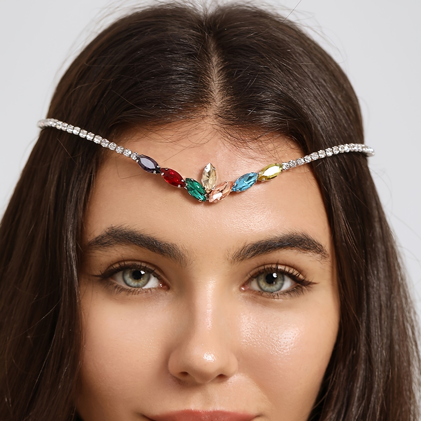 Crystal Head Chain Rhinestone Head Chain Exquisite Head - Temu