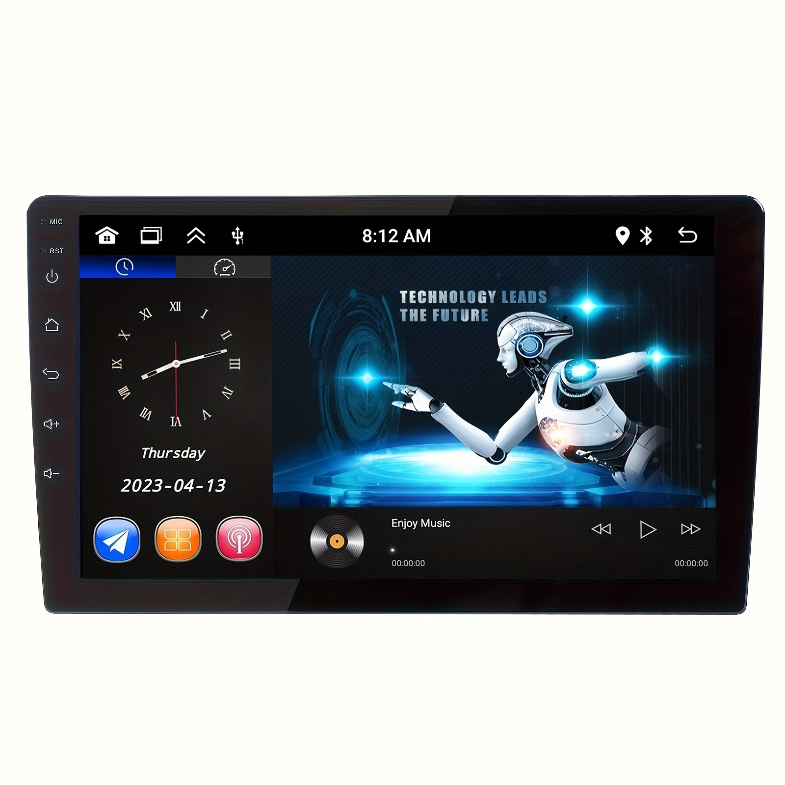 Podofo 2G+64G Autoradio Android 13 Double Din avec Apple Carplay sans Fil  Android Auto,Autoradio 7 Pouces écran Tactile 2.5D avec