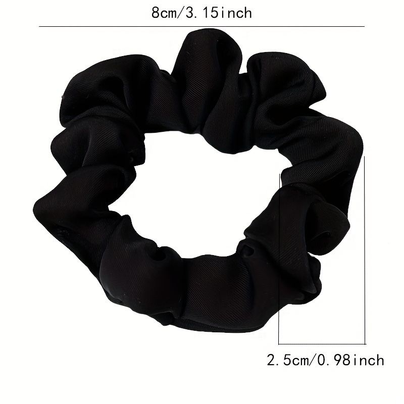 8pcs Solid Silk Hair Tie Vintage Ponytail Holder Elastic Headwear
