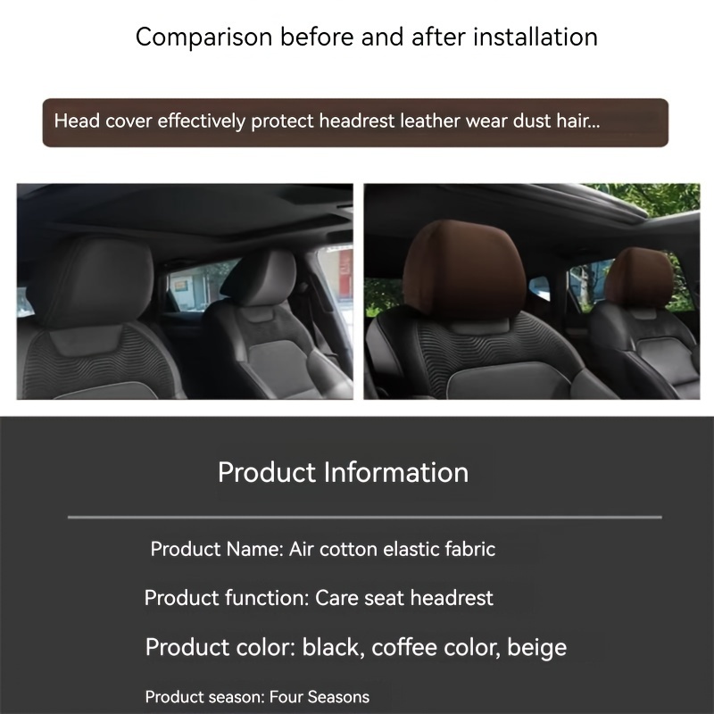 Car Seat Cover Headrest Cover Seat Headrest Elastic Cover - Temu