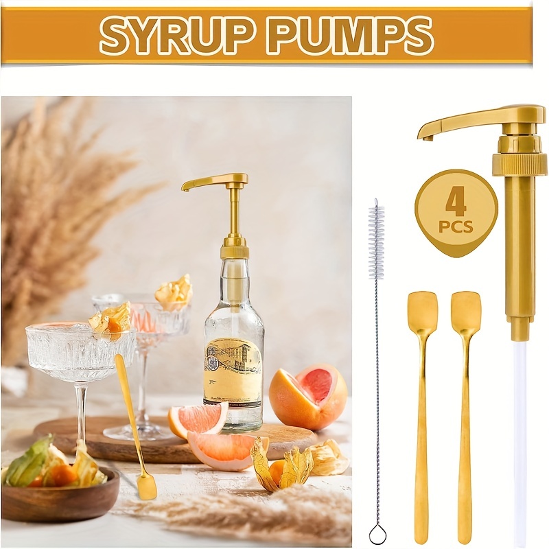 Black Pump Coffee Syrup Pumps - 4 Pcs Coffee Creamer Pump