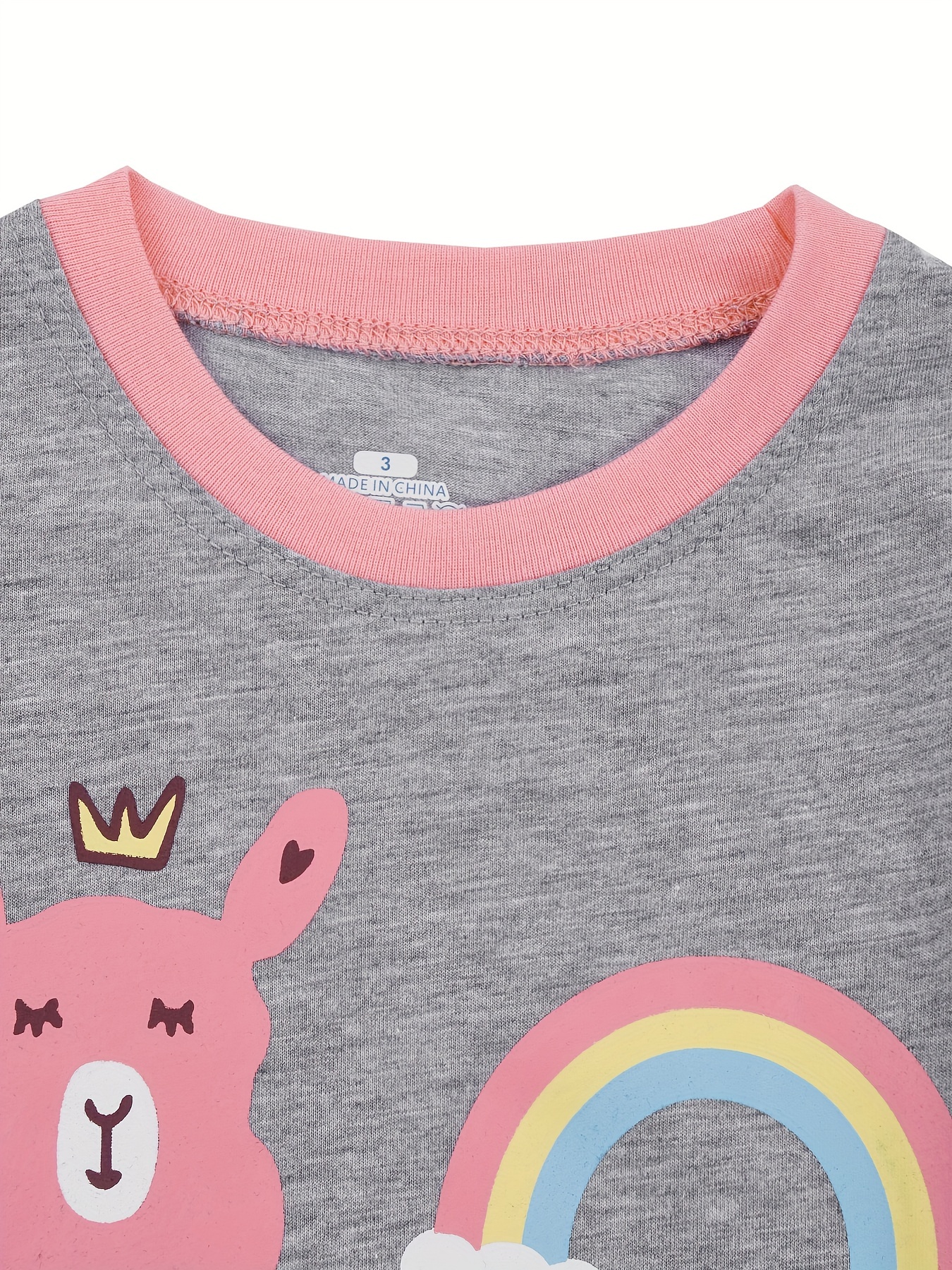 Toddler Girls Comfortable Pajamas Outfit Alpaca Rainbow - Temu