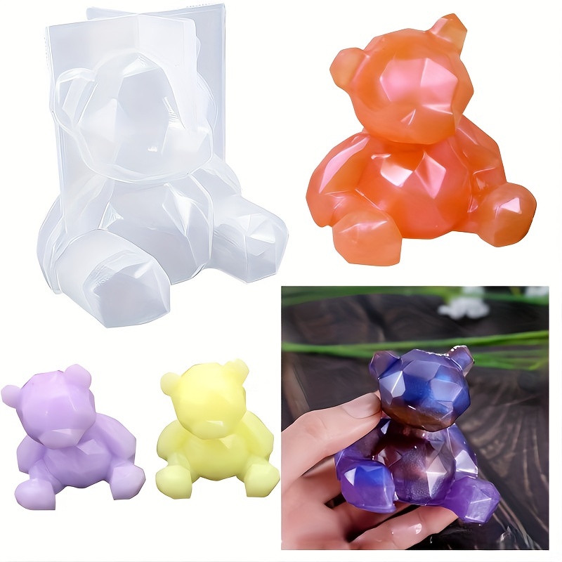 3D Silicone Mold DIY Geometry Stereo Bear Mold Ornament Mold Cake