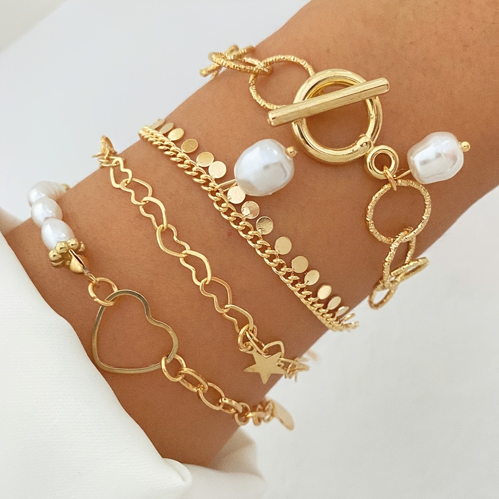 Stylish Bohemian Multilayer Bracelet Alloy Hand Jewelry - Temu