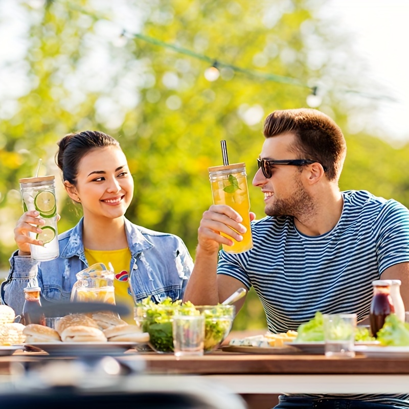 1/2/4pcs Vasos Para Beber Con Tapas De Bambú Y Juego De - Temu