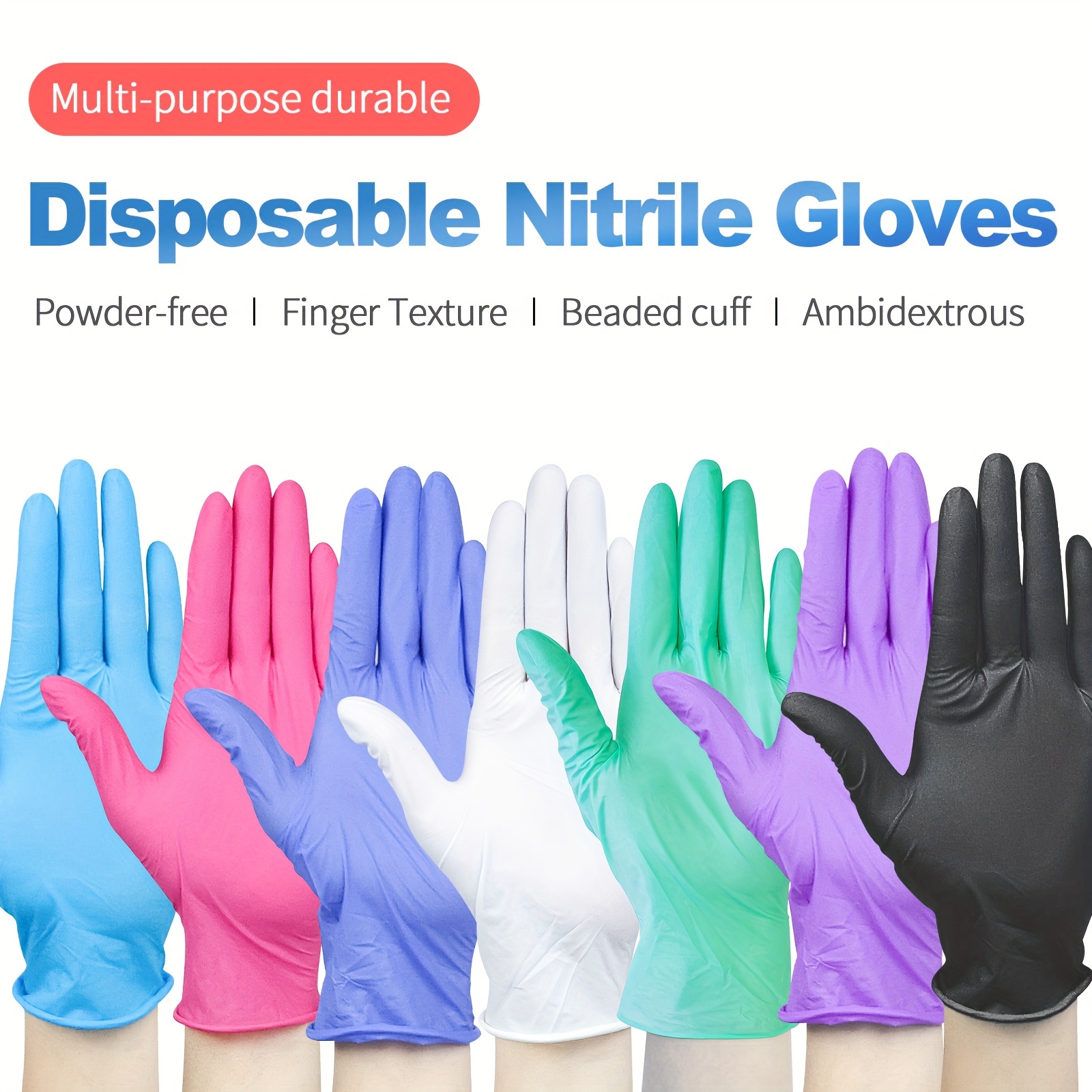 Comfy Package Purple Nitrile Disposable Gloves 5mil. Chemical Resistance,  Latex & Powder Free, Textured Fingertips Gloves - Temu