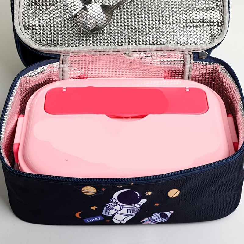 Cute Cartoon Pink Cat Lunch Bags For Kids Reusable Insulated Lunch Box  Female White Collar Nurse Student Office Worker Lunch Tote Bag