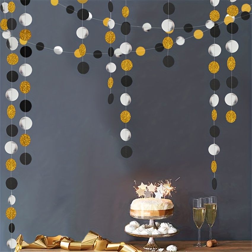 8rolls Gold Silver White Black Crepe Paper Streamers Garland Hanging  Backdrops Decorations For Birthday Wedding