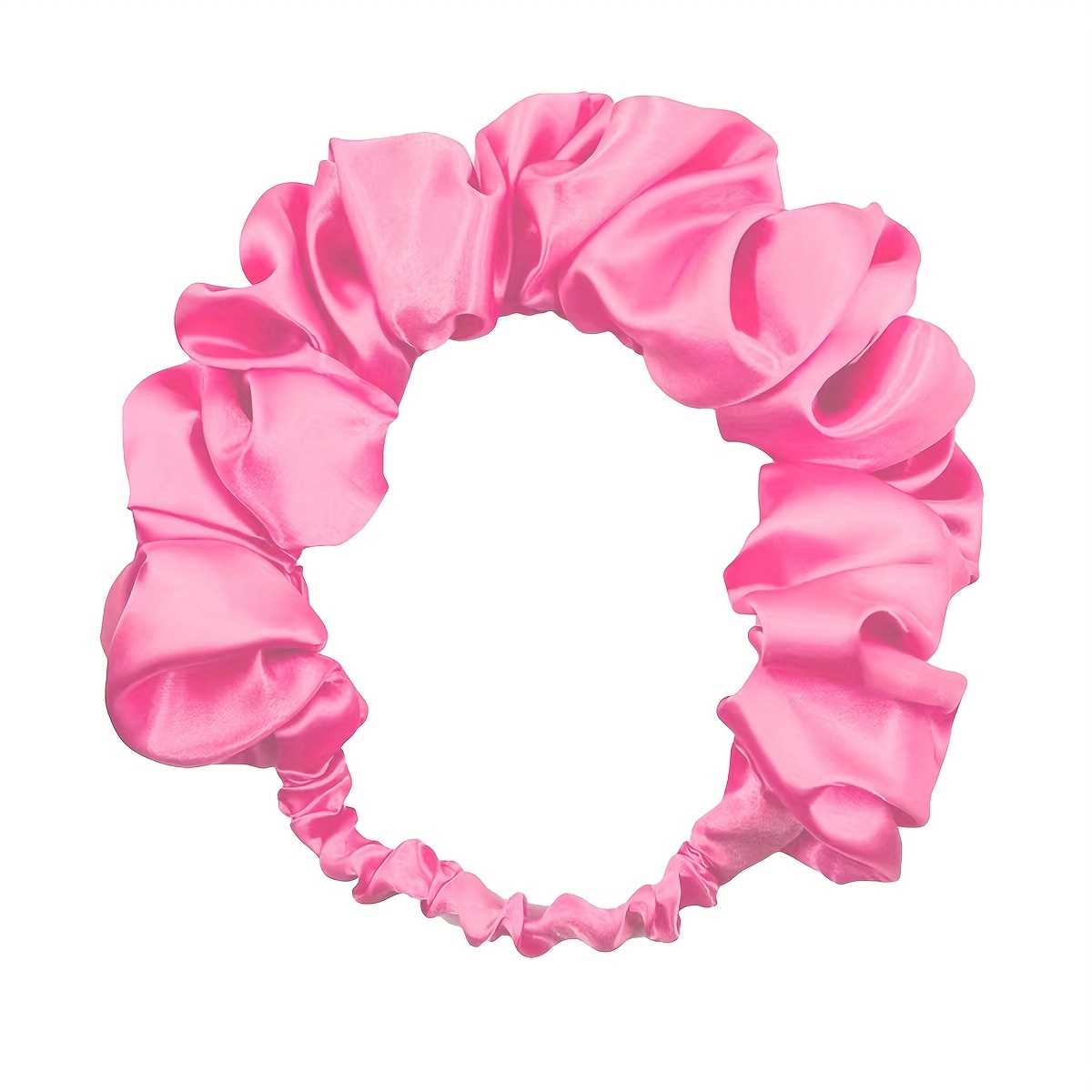 Ruched Ruffled Headband Stretchy Hair Band Solid Headdress Wide Hair Accessories