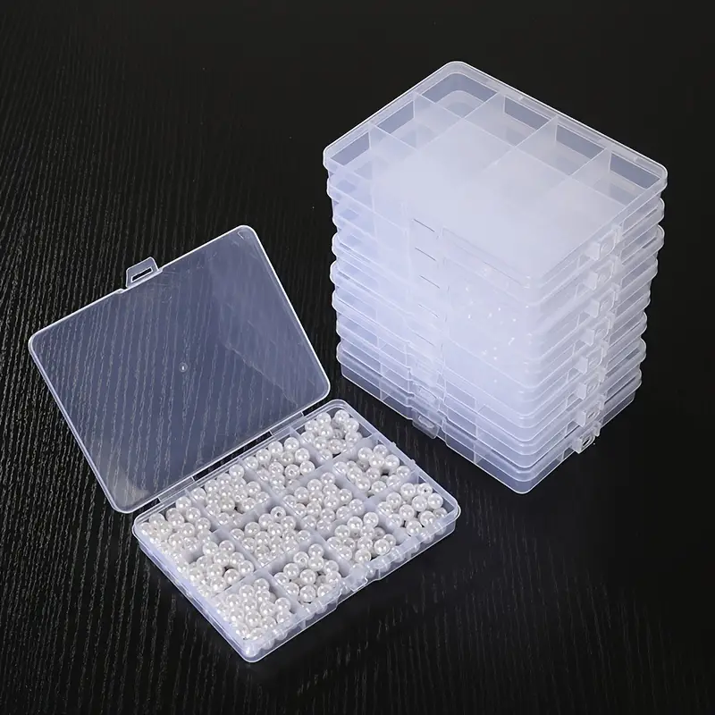 4pcs Small Storage Box,12-grid Transparent PP Plastic Storage Case, Jewelry  String Bead Small Item Sorting Box, Jewelry Accessories, DIY Storage Suppl