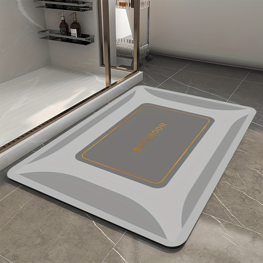 Alfombra de baño antideslizante con diseño de piedra de 1 pieza, alfombra  de baño absorbente de poliéster moderno para baño, Moda de Mujer
