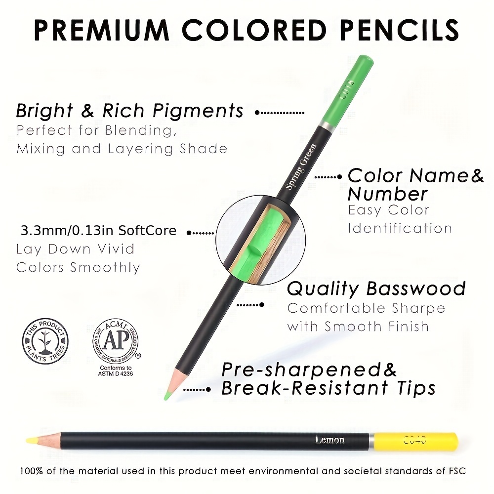 HINTUNG Professional Colouring Pencils for Adults Colouring Books Artist  Pack of 72 Coloured Pencils Perfect for Student or Children School Art