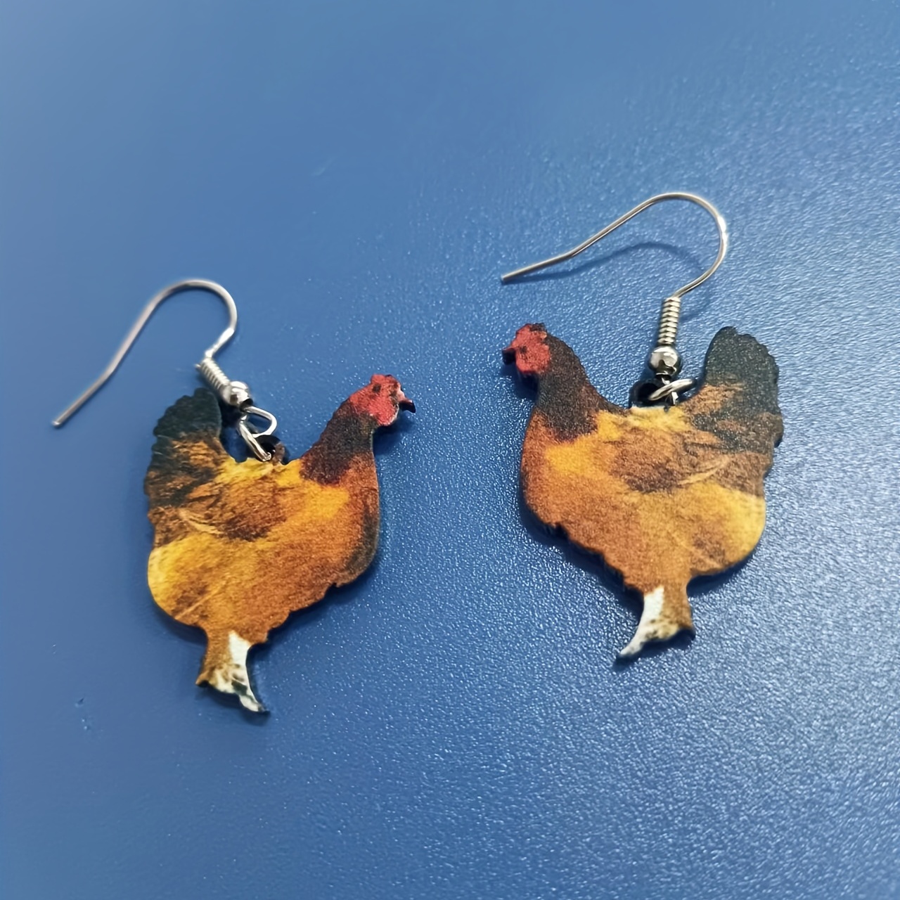 Acrylic Colorful Rooster Chicken Earrings Dangle Drop Farm Animals Jewelry  Gifts