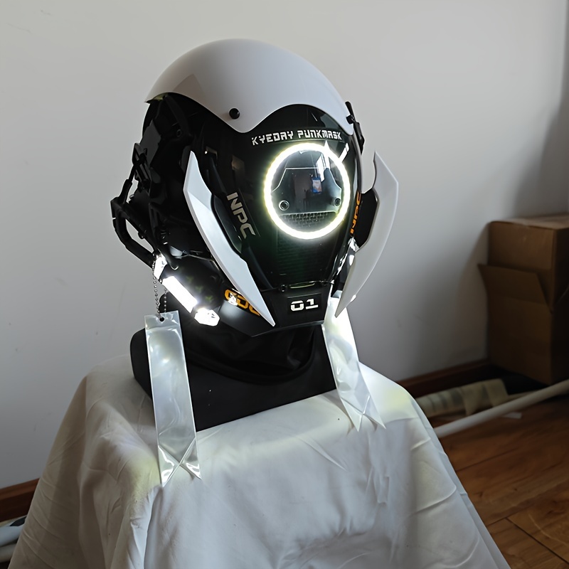 Cyberpunk Masque Rond Light Wing Led Light-emitting Mask Technologie Sense  Helmet Mask