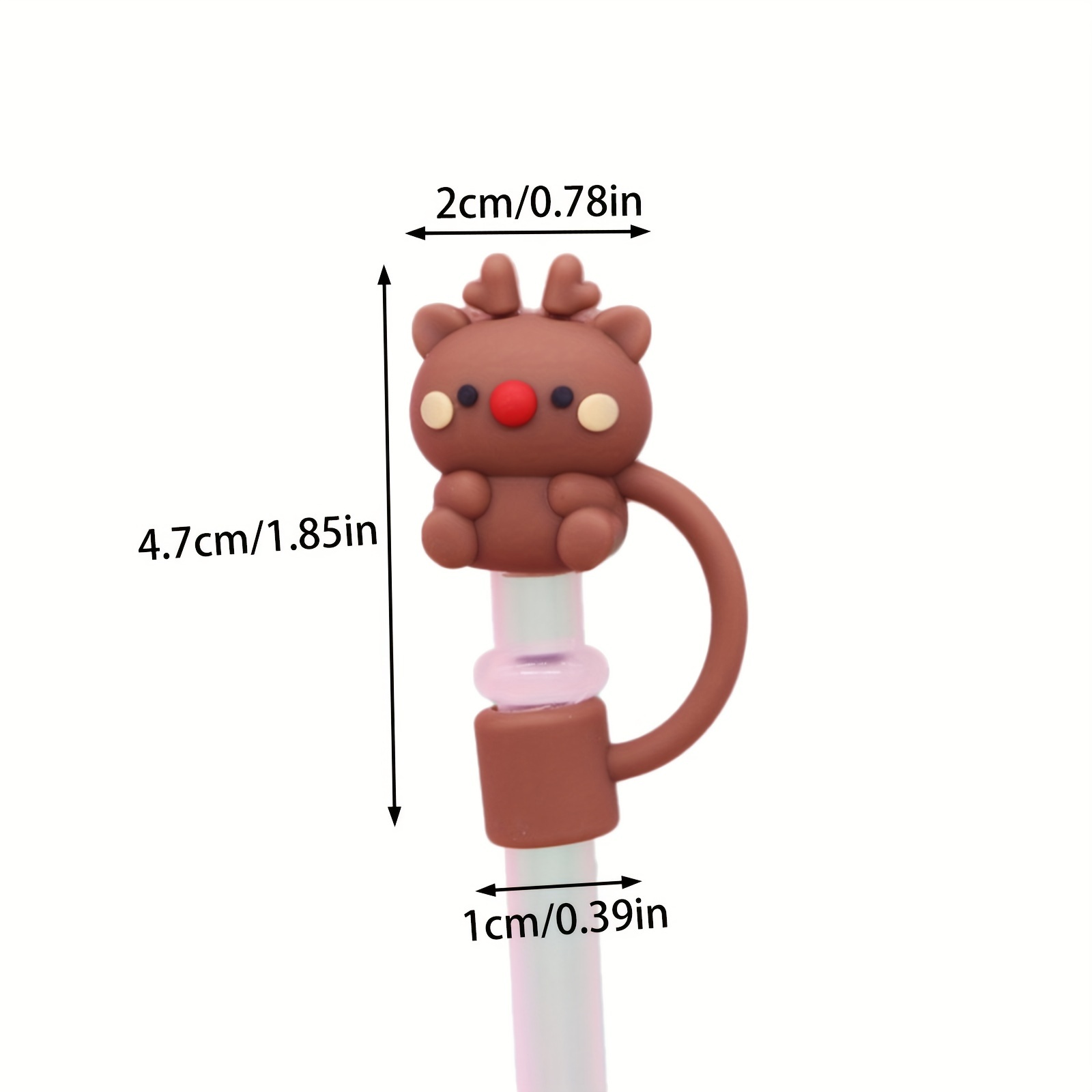 1pc Straw Tips Cover, Cartoon Cup Straw Tips Cover, 1cm/0.39in Straw Covers  Cap Compatible With Stanley 30&40 Oz Tumbler, Silicone Straw Tips Cover,  Silicone Reusable Drinking Straw Toppers, Drinking Straw Plugs, Party