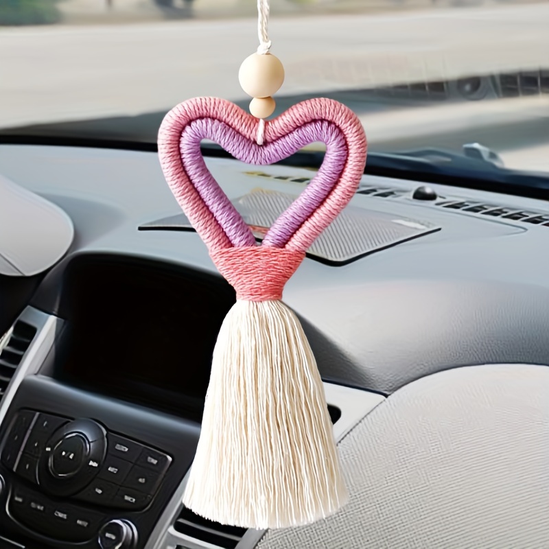 Cute Heart Shaped Car Accessories Women Girl Car Hanging - Temu