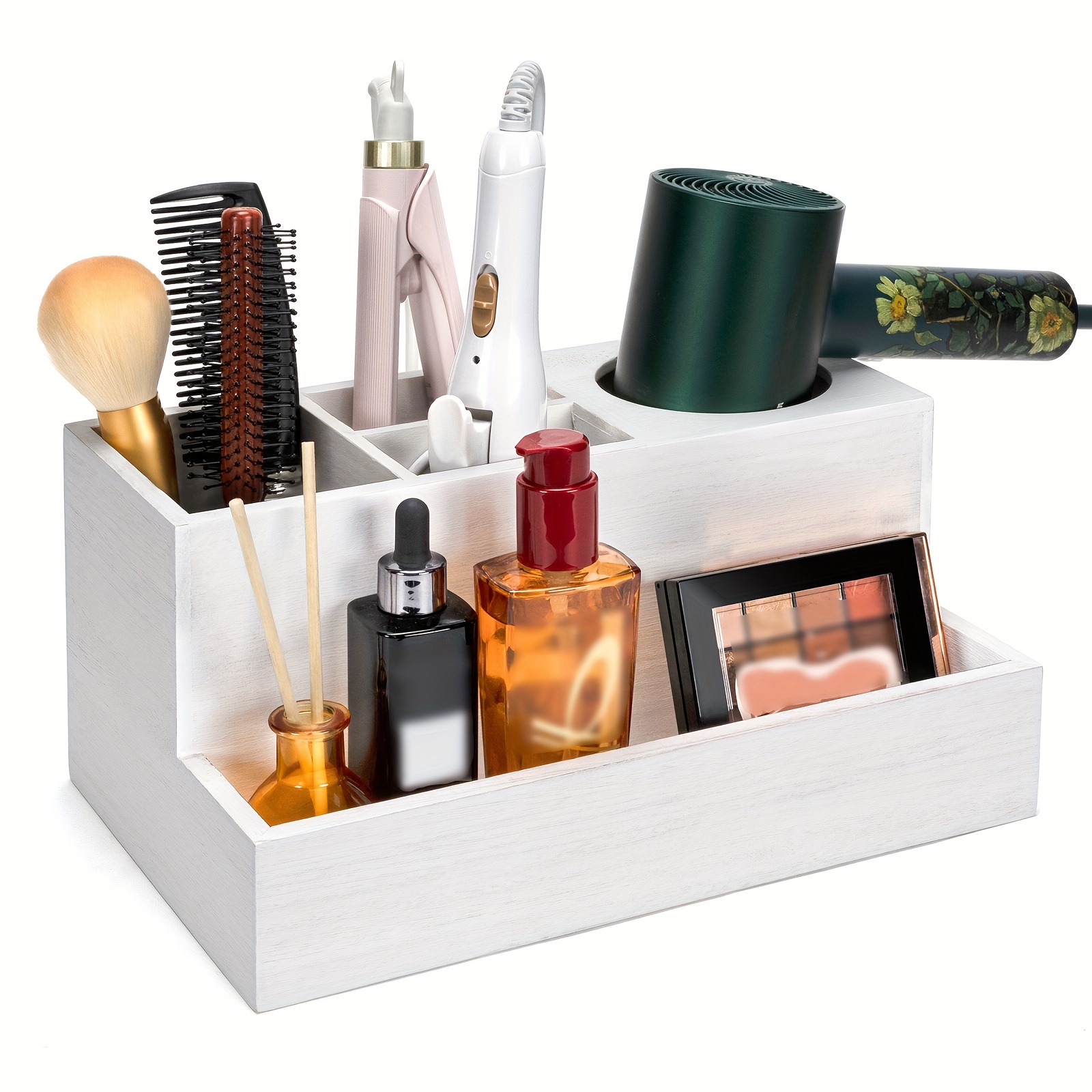 Hair Tool Organizer, Wooden Hair Dryer Holder Storage, Hair