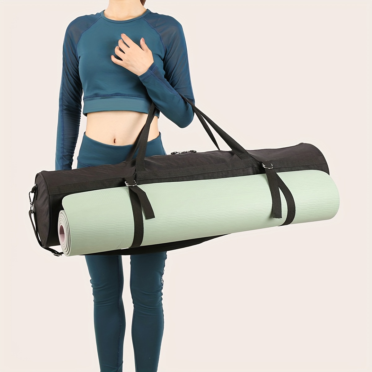 Yoga Mat Storage Bag Sling Mat Handbag With Large Side - Temu Canada