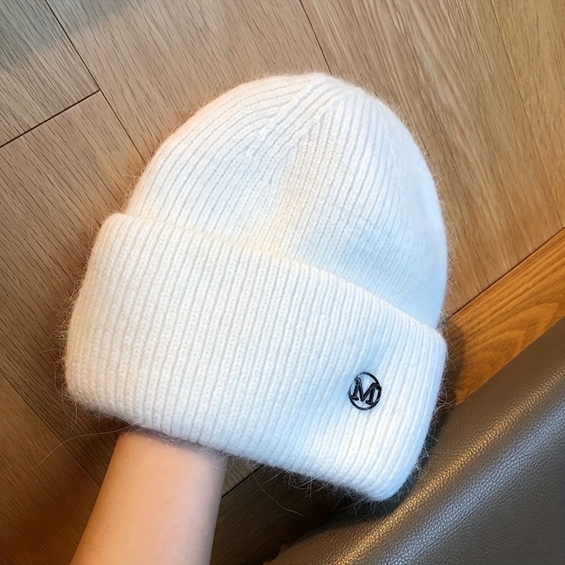 Winter Knitted Rabbit Ears Beanie Cap Warm Cycling Ski Mask Universal Size  Trendy Winter Warm Cap 