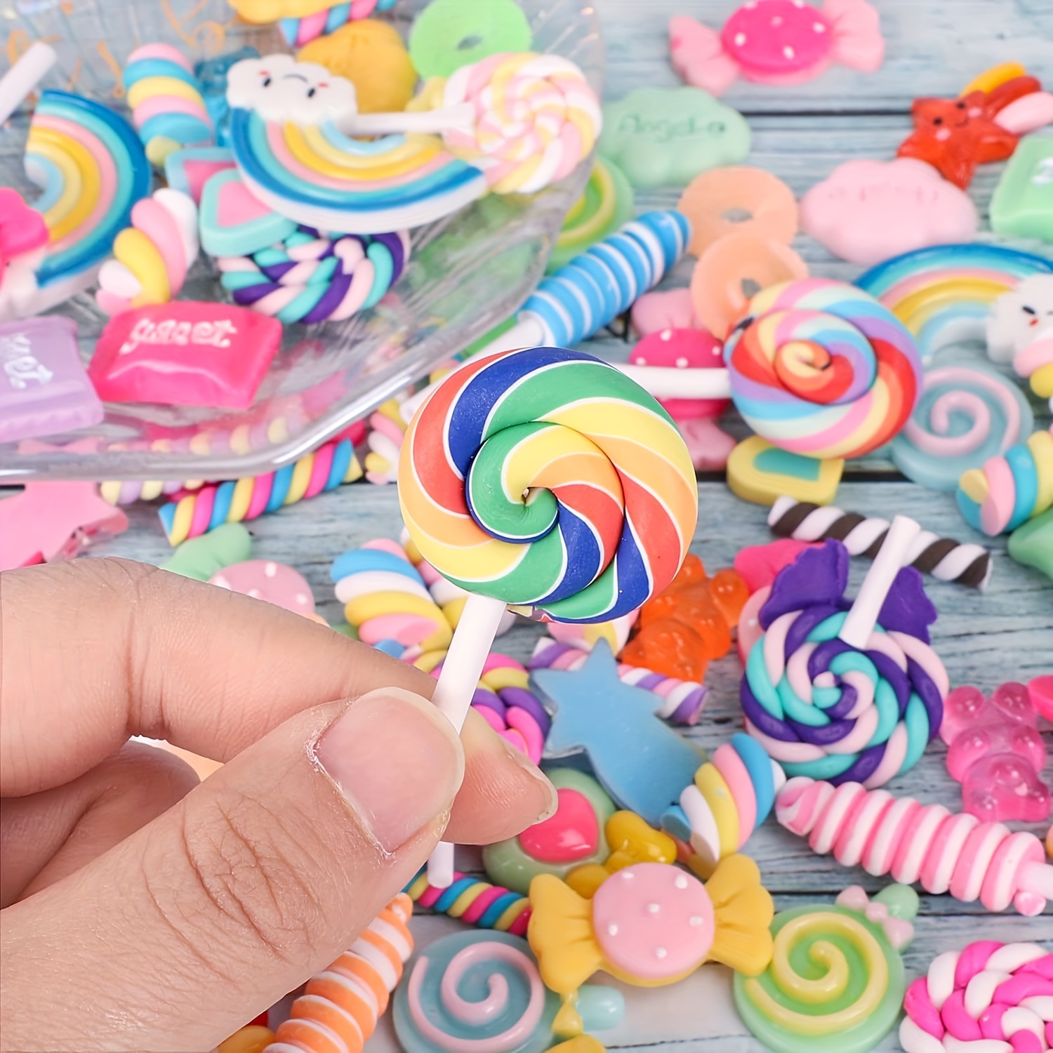 Resin Fake Candy Charms Kawaii Cute Mixed Assorted Sweets - Temu