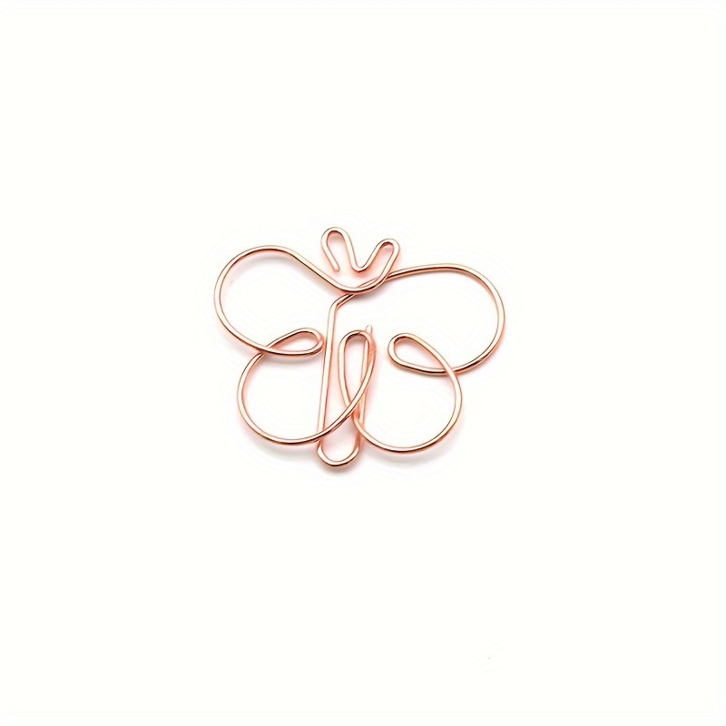 Image of 10pcs Of -shaped Paper Clips, Creative Metal Curved Clips, Student Exam Paper Holders, Office Stationery Supplies, Shaped Golden Paper Clips