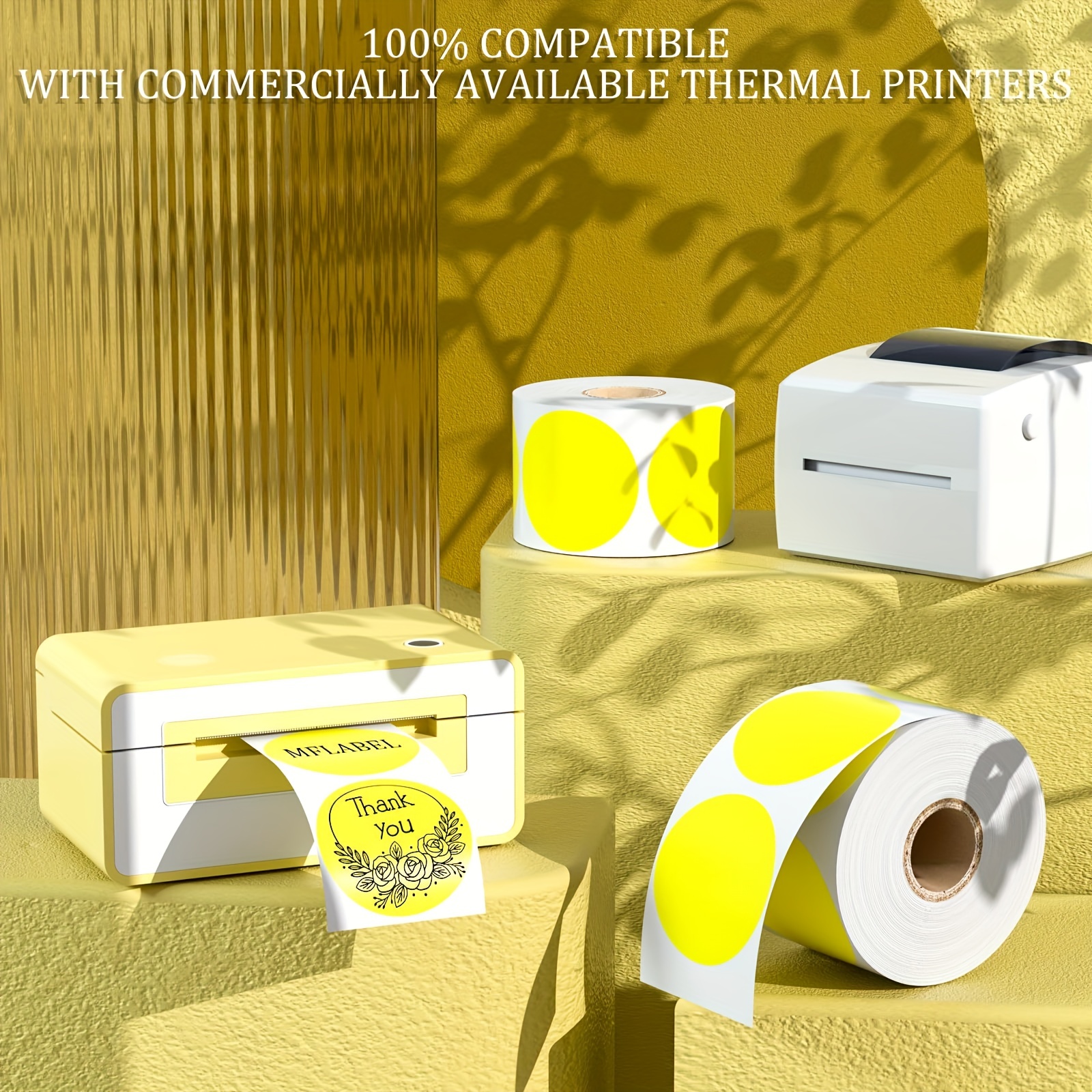 WHITE CUSTOM TISSUE PAPER ROLL WITH 100 CUSTOM STICKERS.
