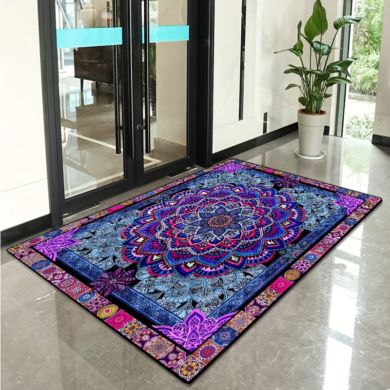 Mandala Area Rug | Rangoli store Area Rug | Floral Mandala Area Rug | Pink Decorative Area Rug | Mandala Carpet | Housewarming Gift