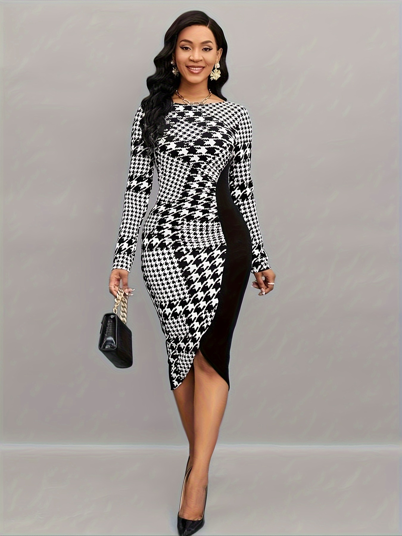 Black and white hot sale dress for ladies