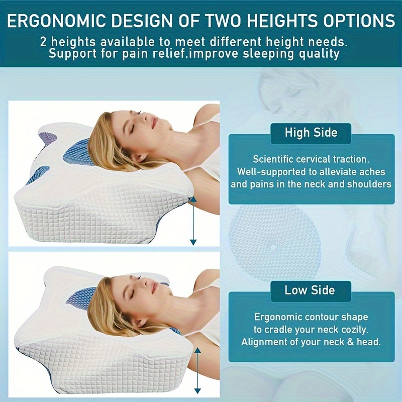 Elviros Knee Pillow for Side Sleepers, Orthopedic Memory Foam