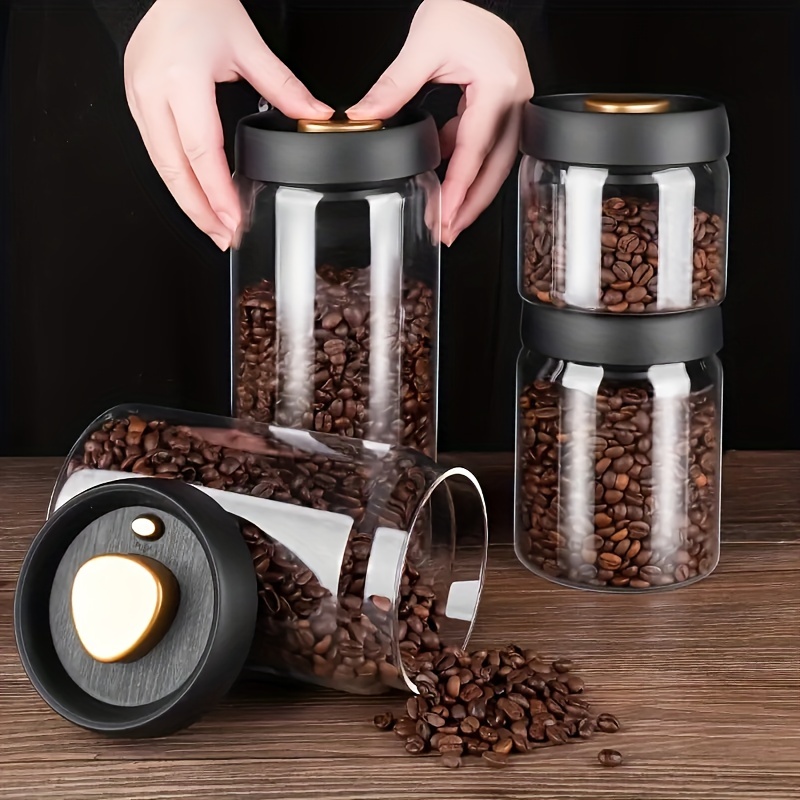 Recipiente hermético para granos de café, tarro de almacenamiento de acero  inoxidable para granos de café