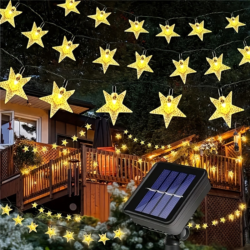 Solar Star String Lights 70led 8 Modes Outdoor Waterproof - Temu