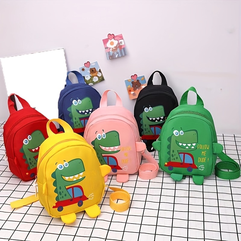 Mochila con correa para niños pequeños, mochilas de dinosaurio para niños  con eslabón de muñeca antipérdida, mini bolsa de viaje para niños de 2 a 5