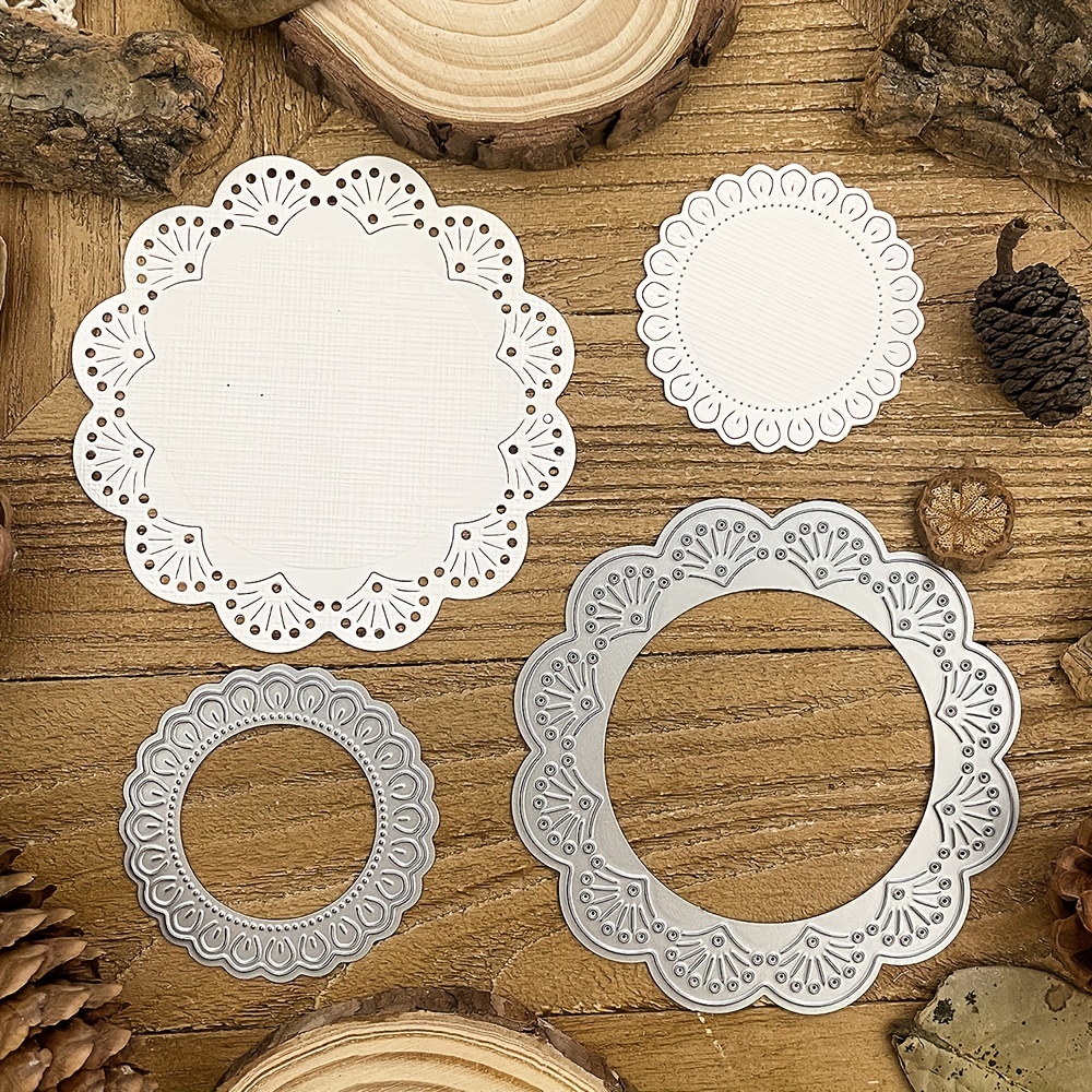 

2 Styles Round Lace Background Metal Cutting Dies Diy Scrapbooking Album Greeting Cards Home Decoration Holiday Blessing Handle Hand Made Eid Al-adha Mubarak