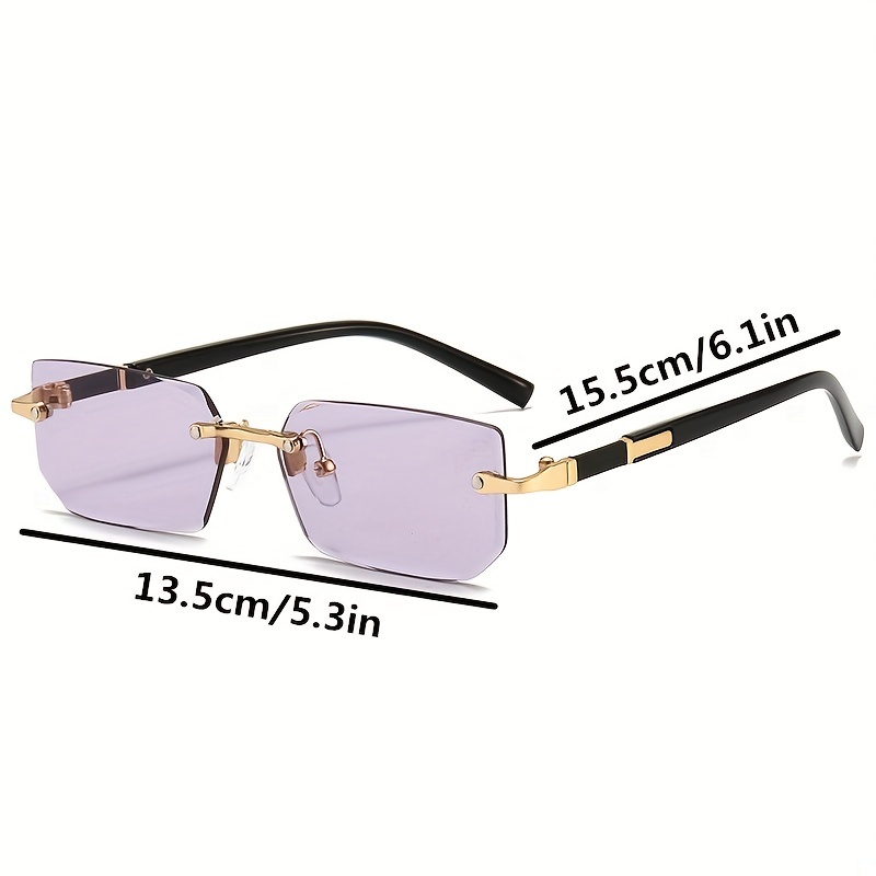 MaNMaNing Funny Rimless Sunglasses Whale Shaped Metal Frame