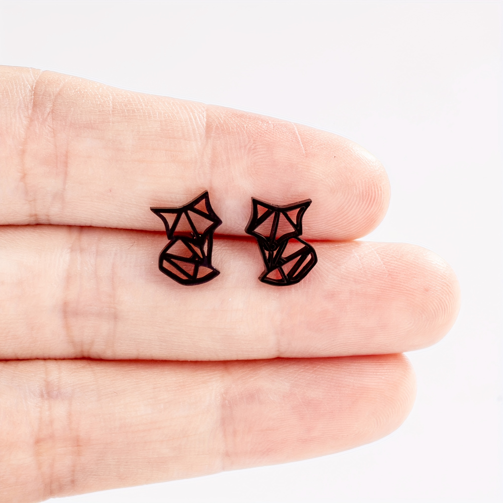 Image of Fashionable Stainless Steel Hollow Fox-shaped Stud Earrings, Easy And Unique Mini Earrings, Cross-border Additions From Europe And America